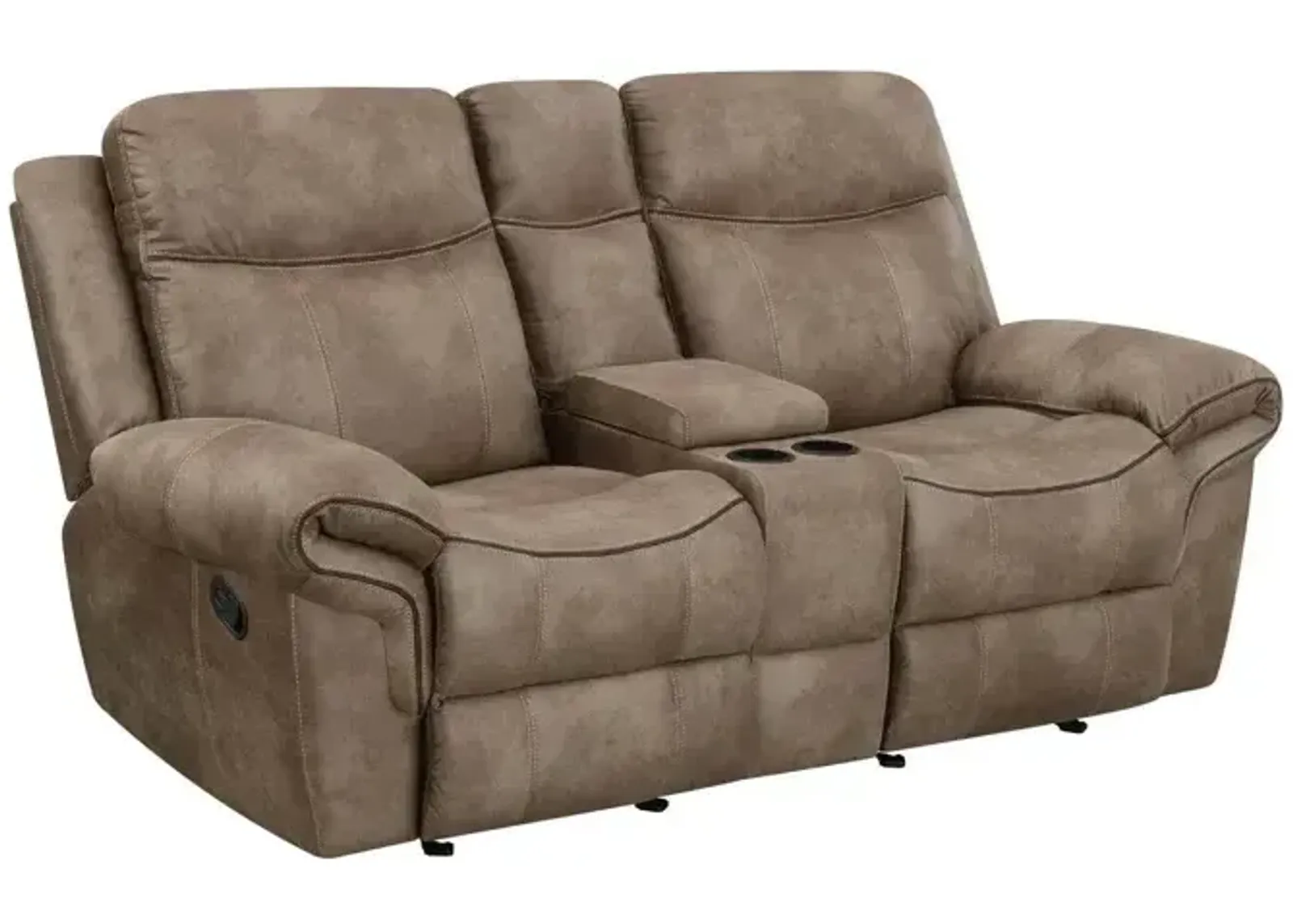 Nashville Manual Glider Recliner Console Loveseat - Cocoa