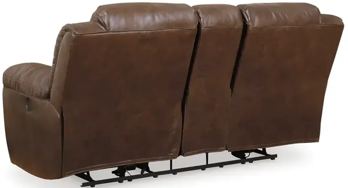 Stoneland Reclining Loveseat with Console - Chocolate