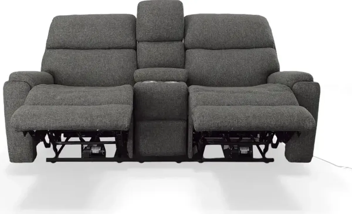 Rio Power Reclining Loveseat w/ Console & Power Headrests