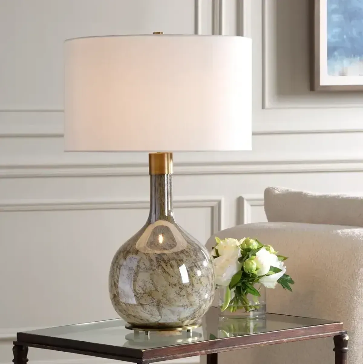 Rhine Brown Glass Table Lamp