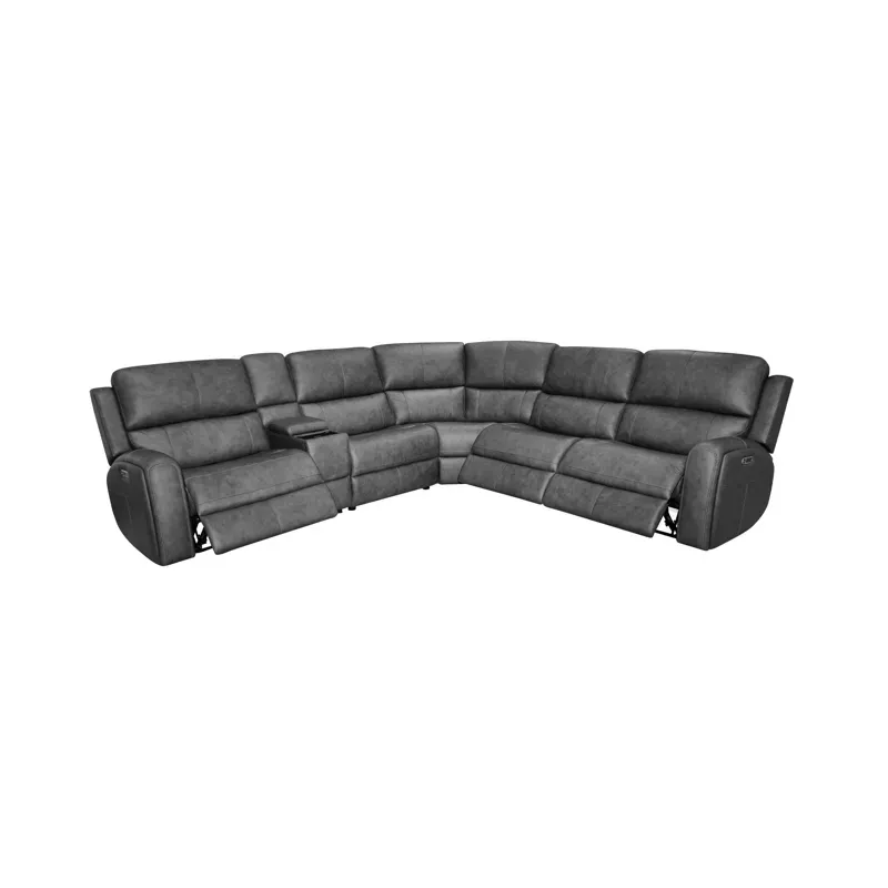 Linden 6 PC Power Reclining Sectional with Power Headrests & Lumbar