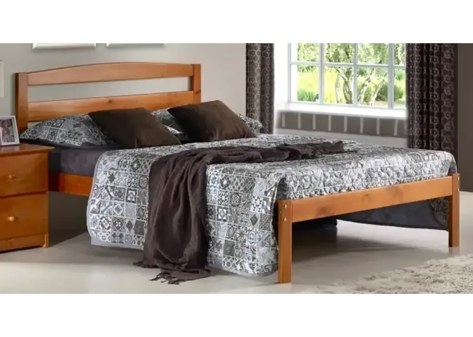 Berkeley Full Platform Bed - Pecan