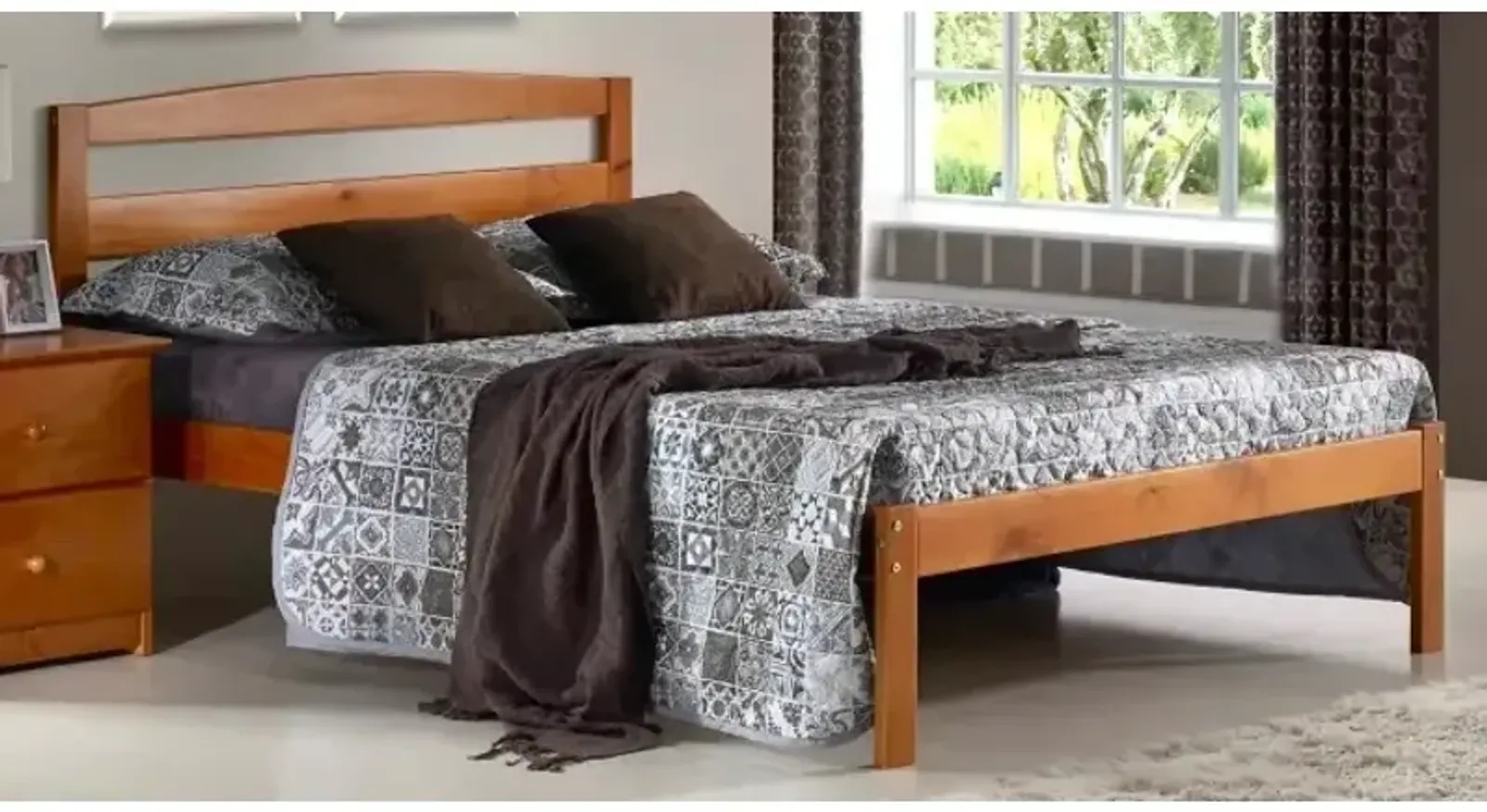 Berkeley Full Platform Bed - Pecan