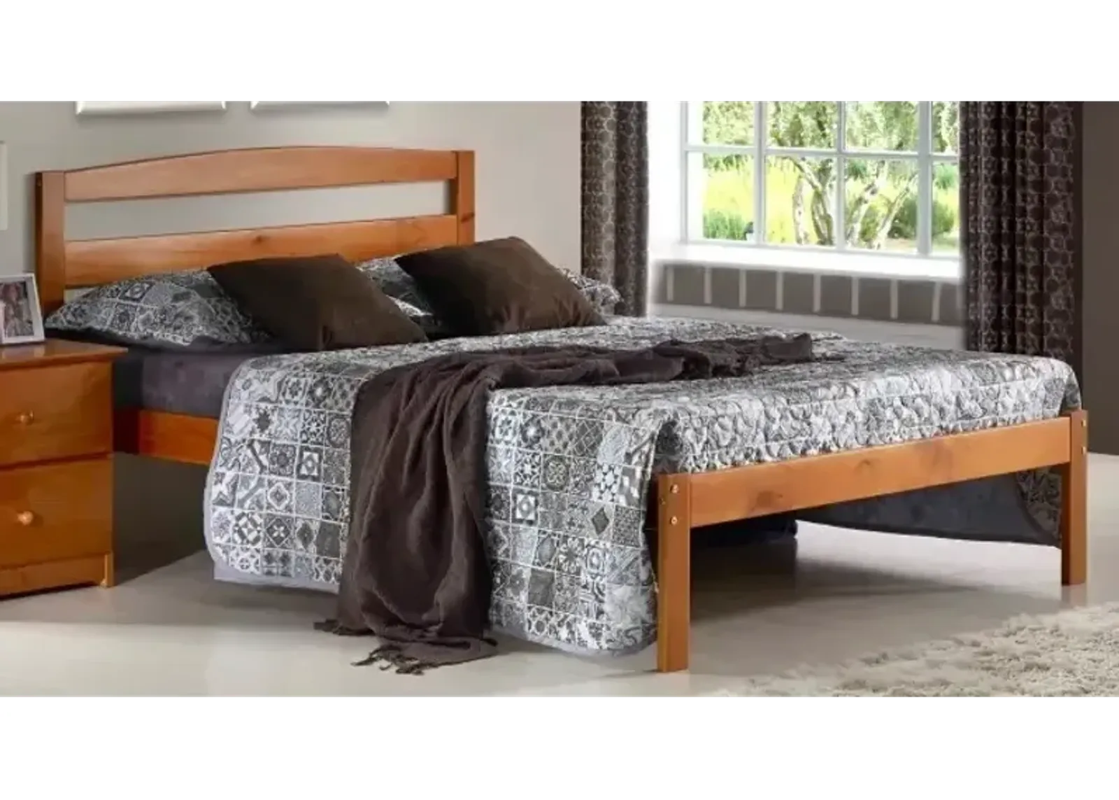 Berkeley Queen Platform Bed - Pecan