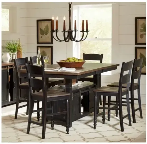 Madison County Counter Height 5 Piece Adjustable Dining Set w/ Stools - Vintage Black