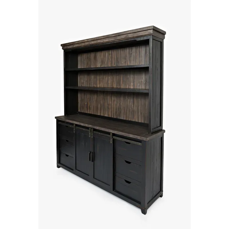 Madison County Server + Hutch - Vintage Black