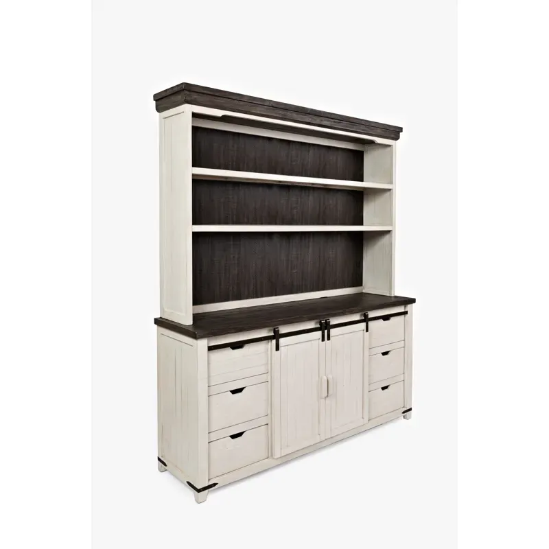 Madison County Server + Hutch - Vintage White