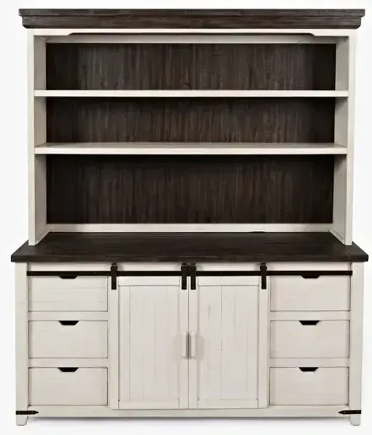 Madison County Server + Hutch - Vintage White