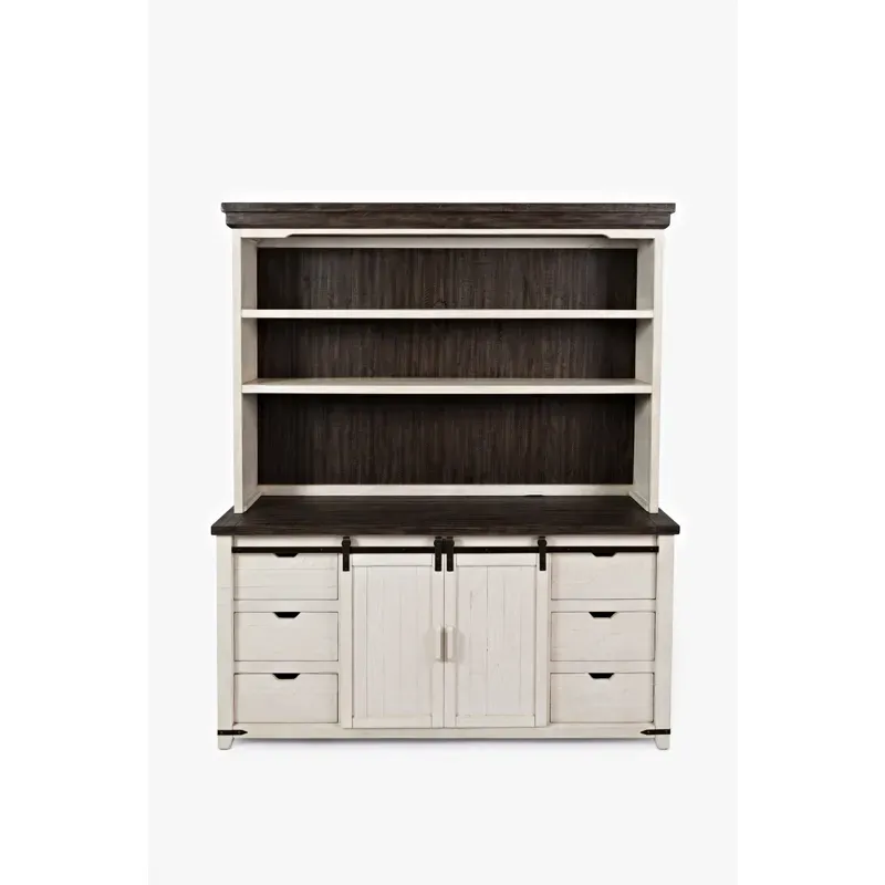 Madison County Server + Hutch - Vintage White