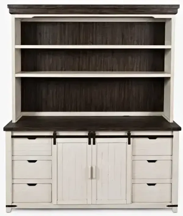 Madison County Server + Hutch - Vintage White