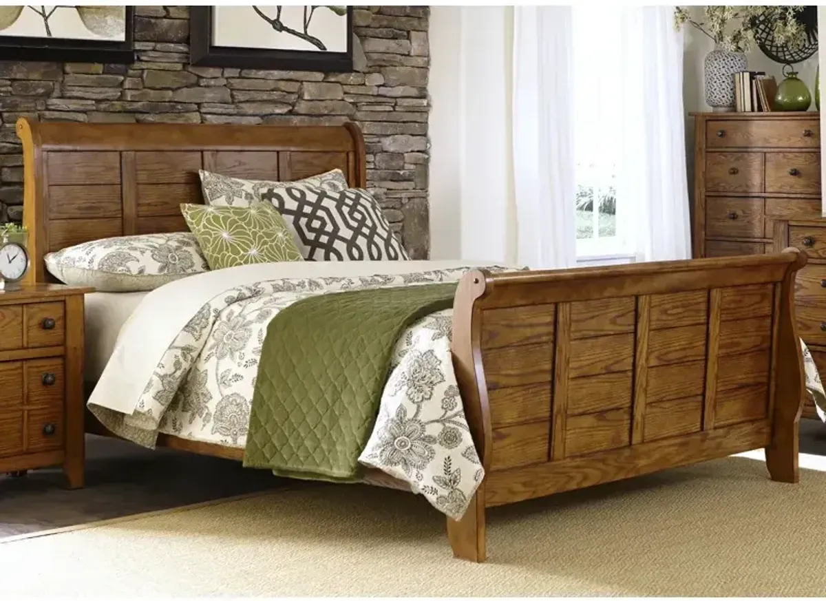 Grandpas Cabin Queen Sleigh Bed