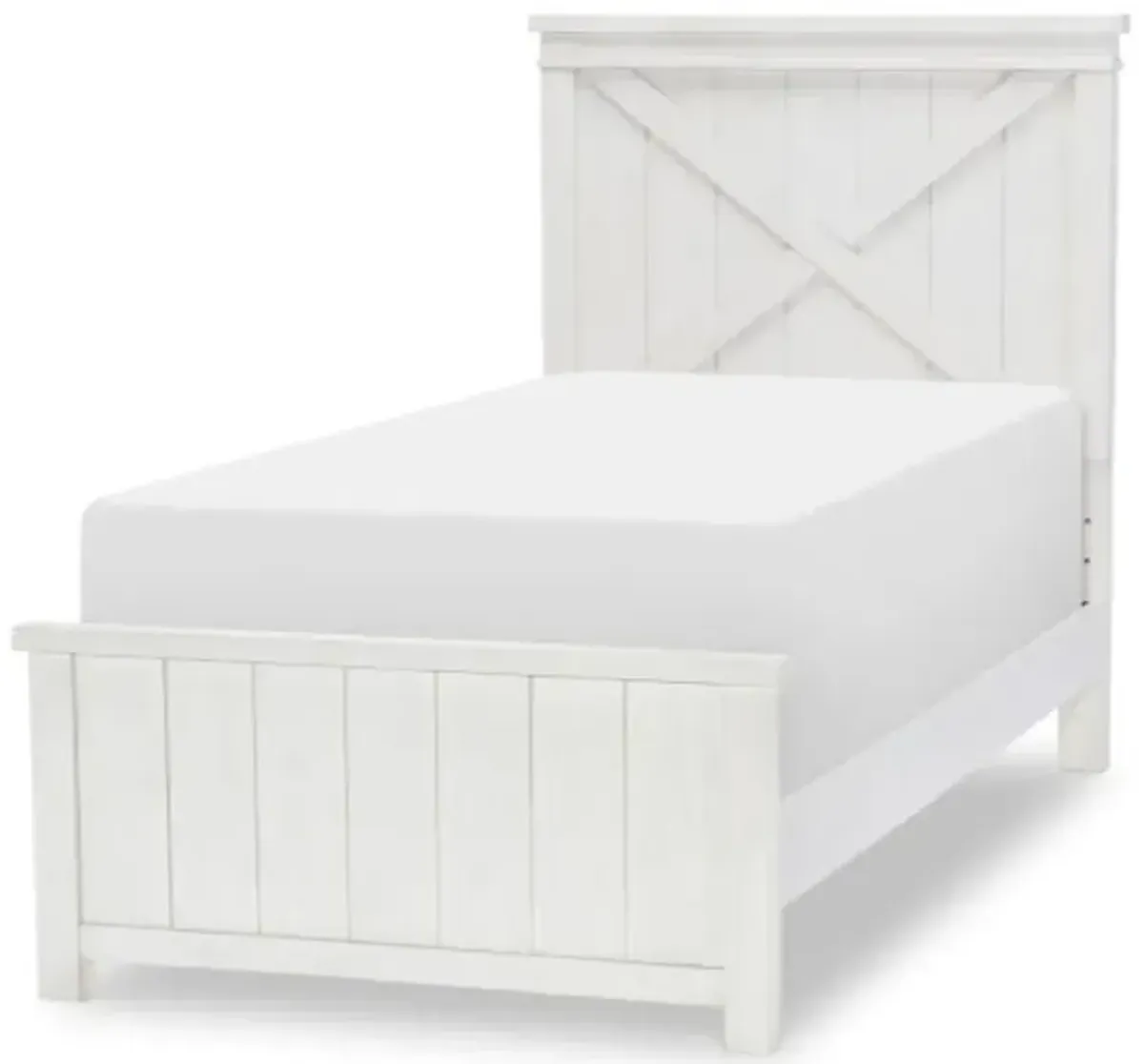 Flatiron Twin Panel Bed - Aged White