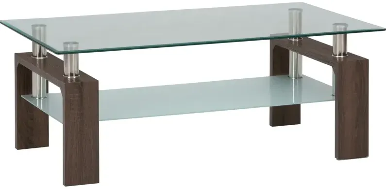 Compass Cocktail Table with Glass Top