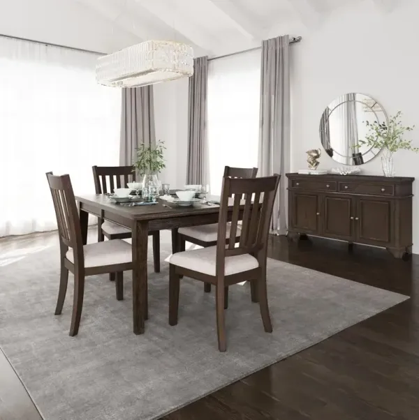 Brentwood 72" Extension Table w/4 Slat Back Chairs - Arbor Oak