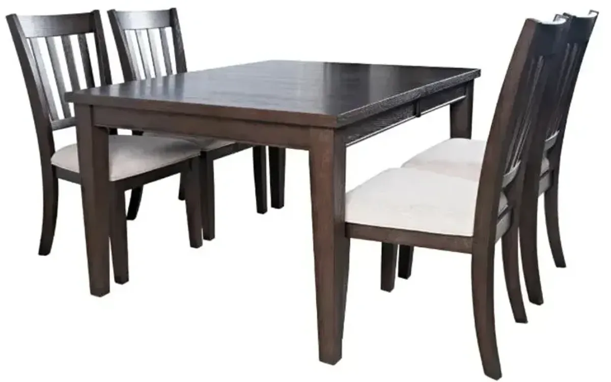 Brentwood 72" Extension Table w/4 Slat Back Chairs - Arbor Oak