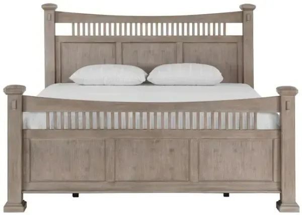 Mission Oak King Panel Bed - Taupe