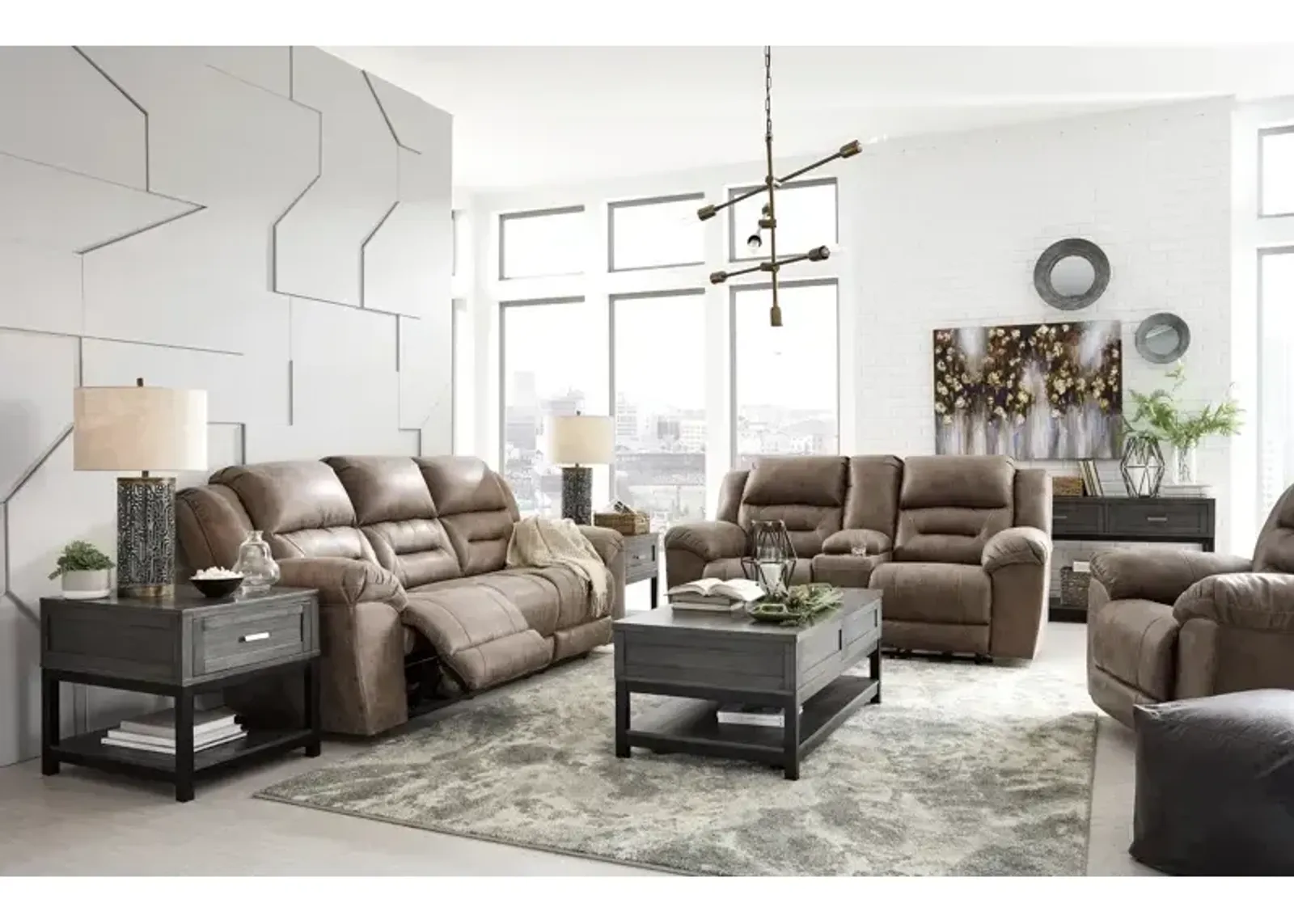 Stoneland Reclining Sofa, Loveseat and Recliner