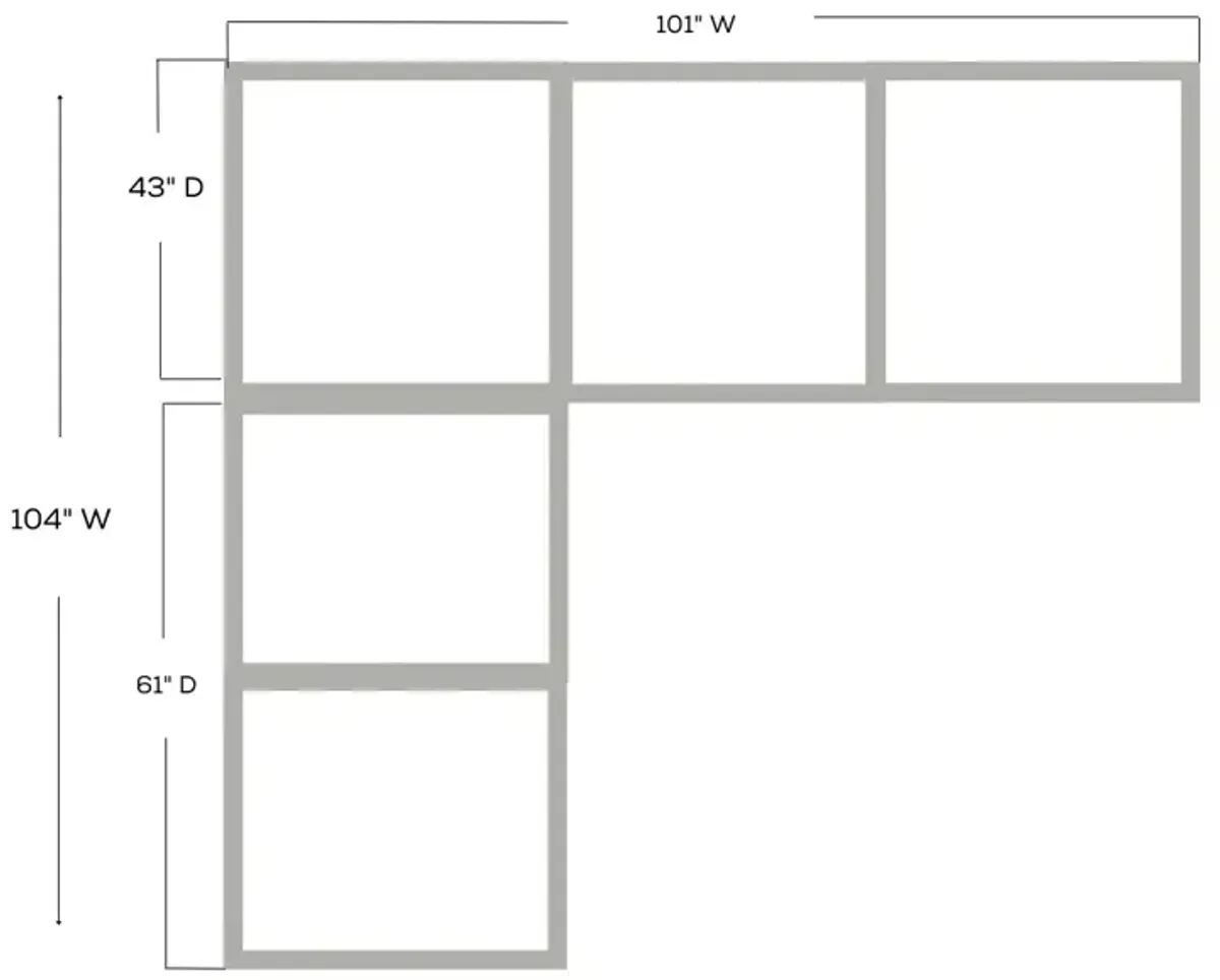 Mammoth Smoke 2PC Sectional (Right Corner Sofa)