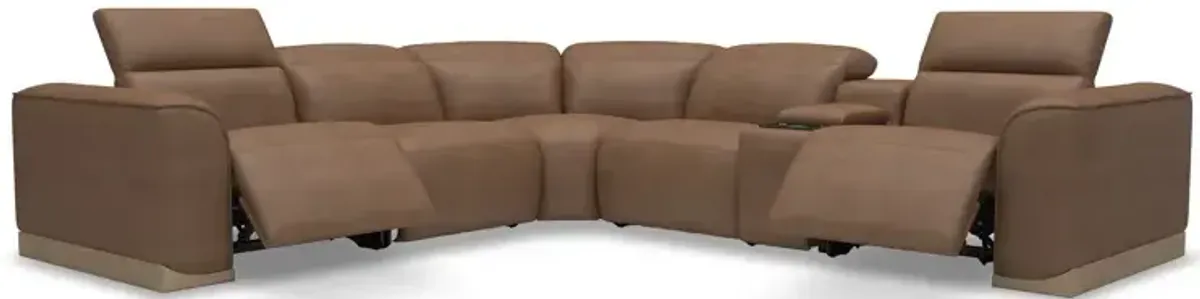 6 PC Power Reclining Sectional - Aline Butternut