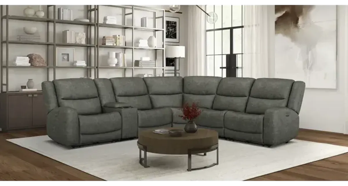 6 PC Power Reclining Sectional - Enclave Stucco