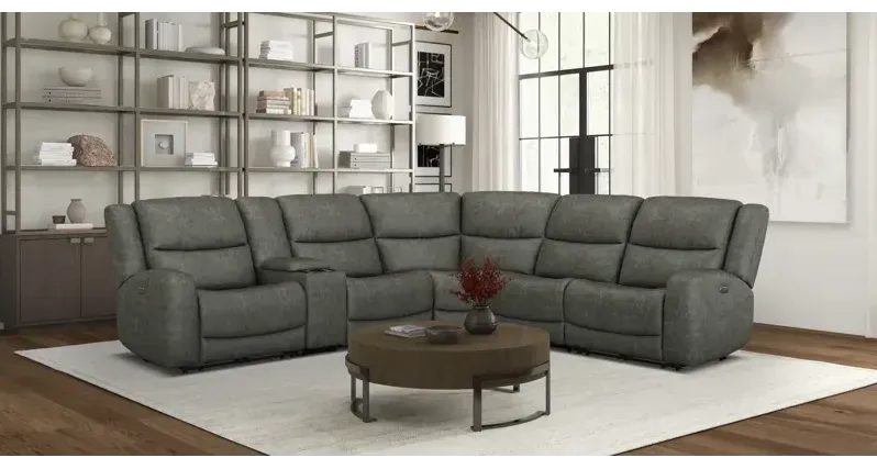 6 PC Power Reclining Sectional - Enclave Stucco