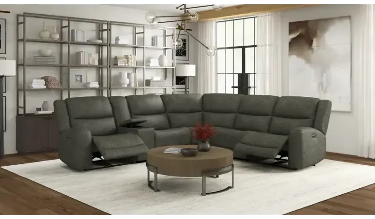 6 PC Power Reclining Sectional - Enclave Stucco