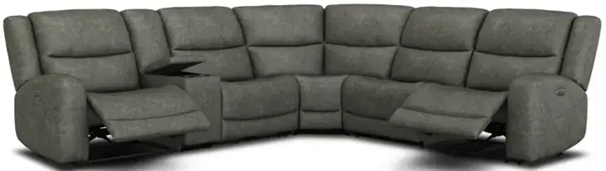 6 PC Power Reclining Sectional - Enclave Stucco