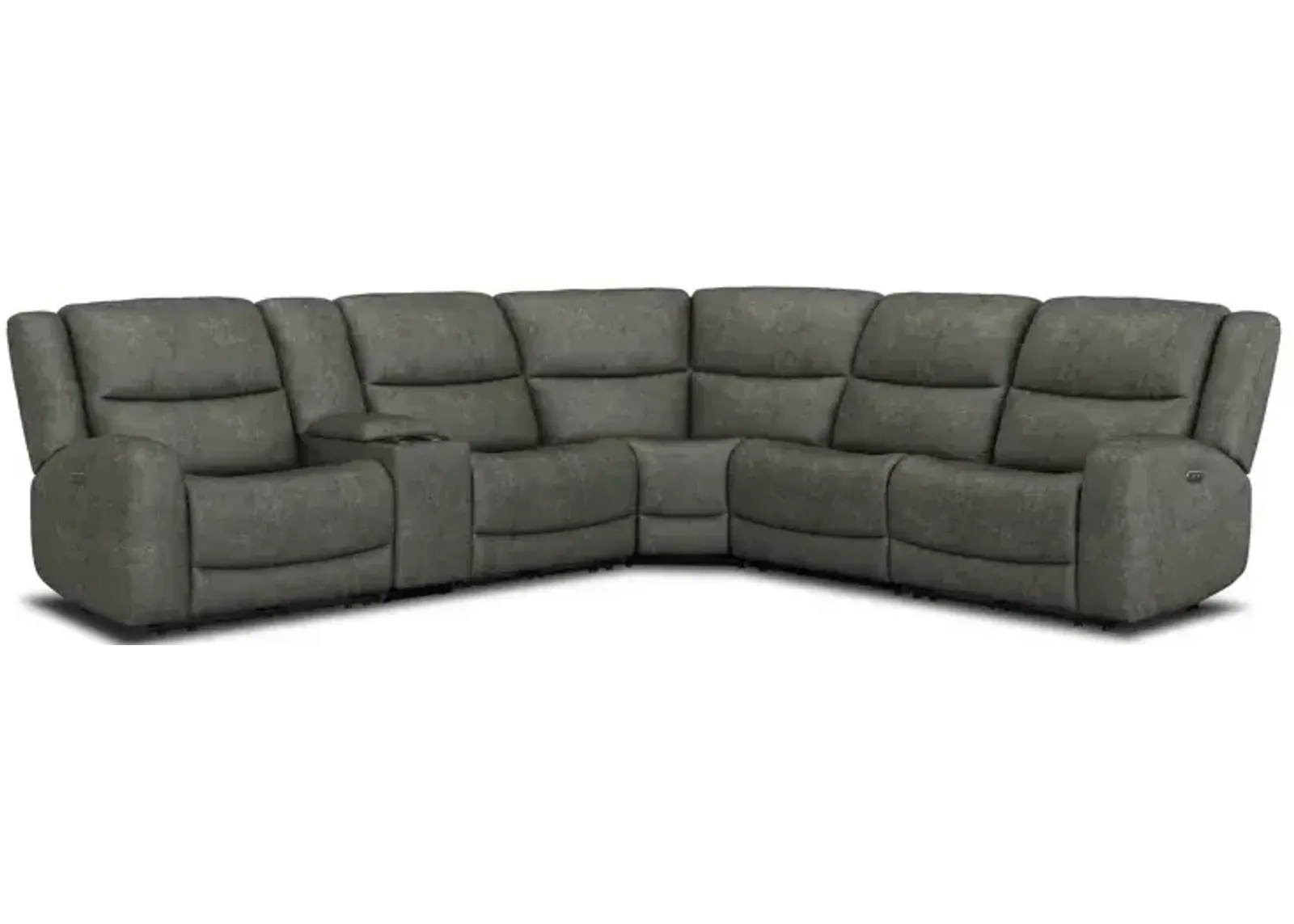 6 PC Power Reclining Sectional - Enclave Stucco