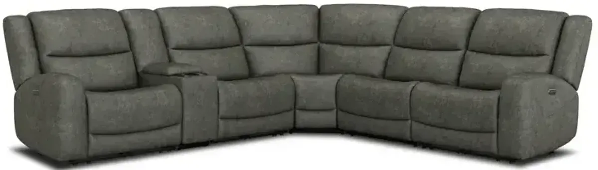 6 PC Power Reclining Sectional - Enclave Stucco