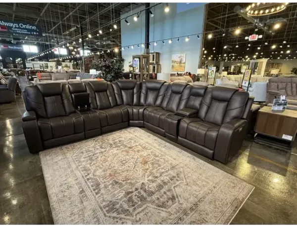 Daniel Immersive Audio 7PC Leather Sectional (Triple Power w/ Speakers)