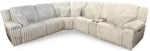 Presley Fog 6 Piece Power Reclining Sectional