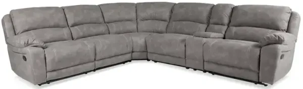 6 PC Reclining Sectional - Buffy Charcoal