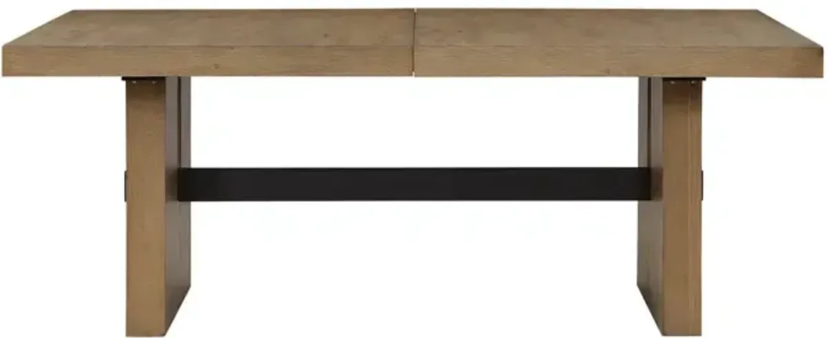 Aubrey 78-96" Dining Table with Leaf, Brown