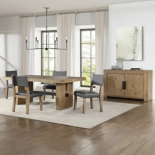 Aubrey 5 Piece Dining Set, Brown