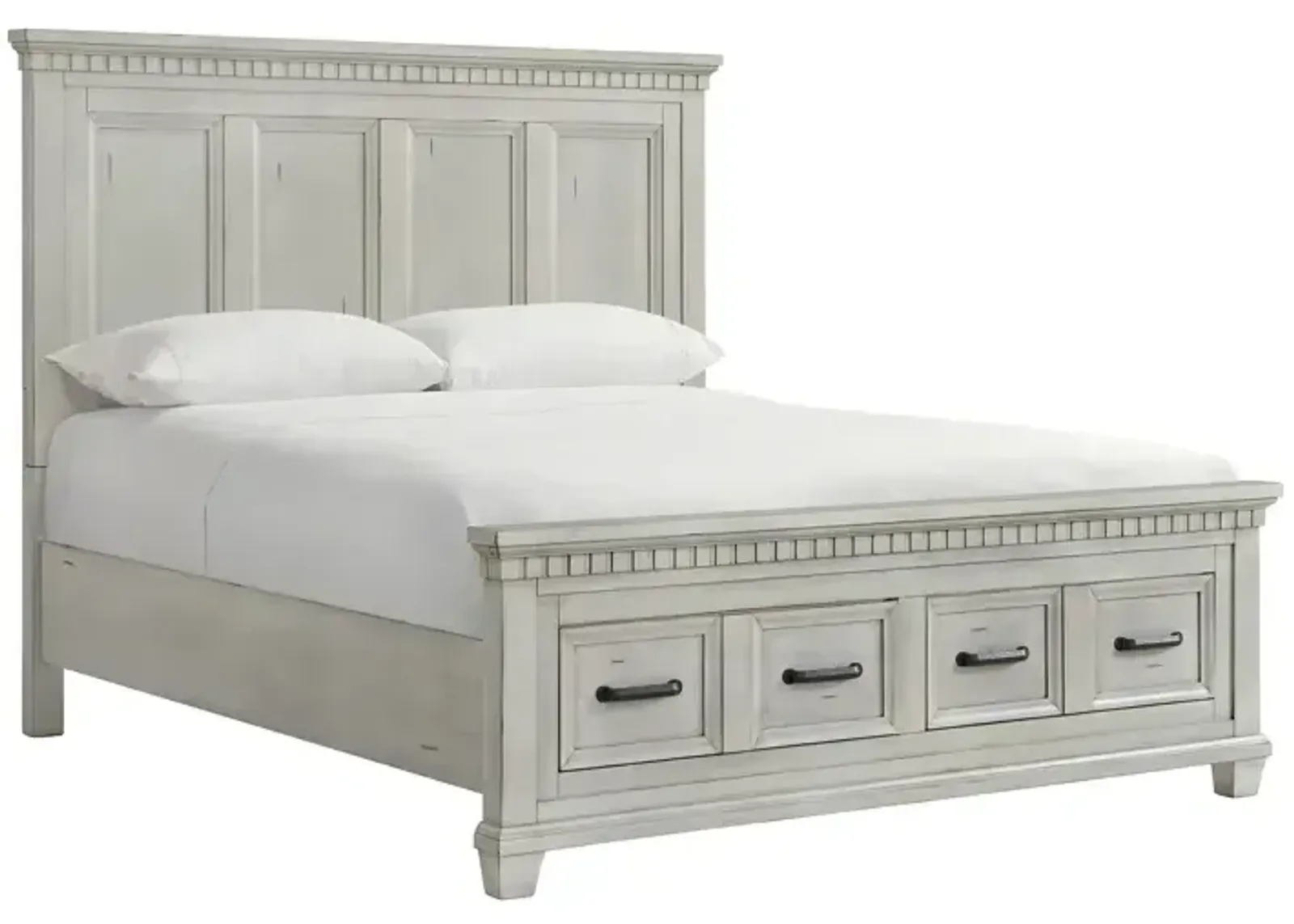 McCoy King Storage Bed - Antique White