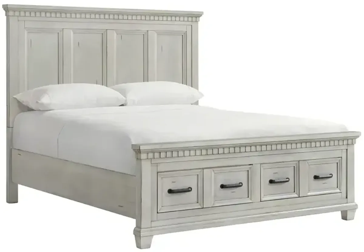 McCoy King Storage Bed - Antique White