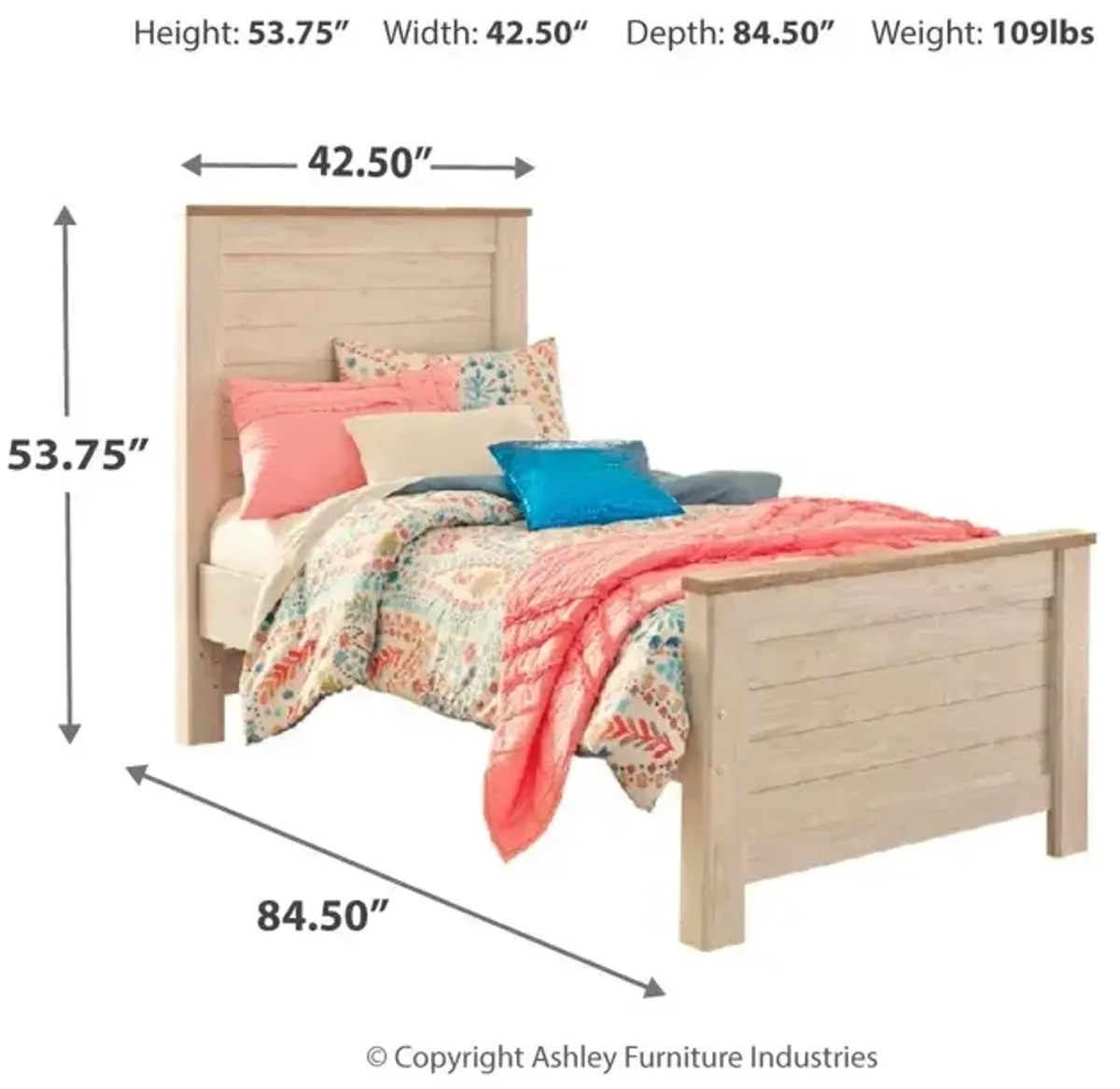 Willowton Twin Panel Bed