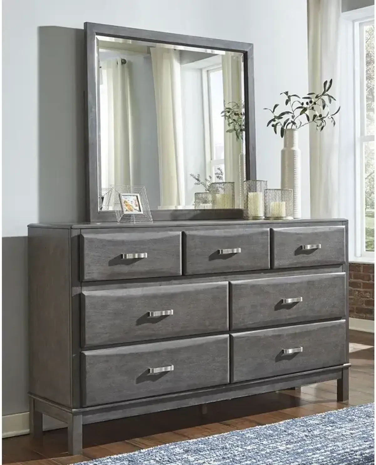 Caitbrook Queen Storage Bed, Dresser, Mirror, Chest and Nightstand