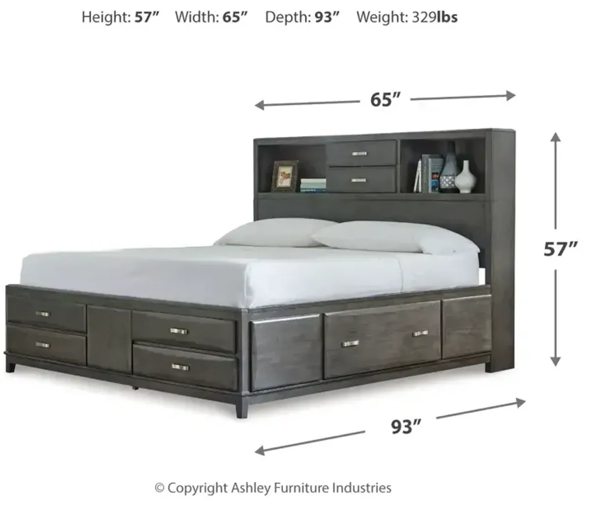 Caitbrook Queen Storage Bed with 8 Drawers