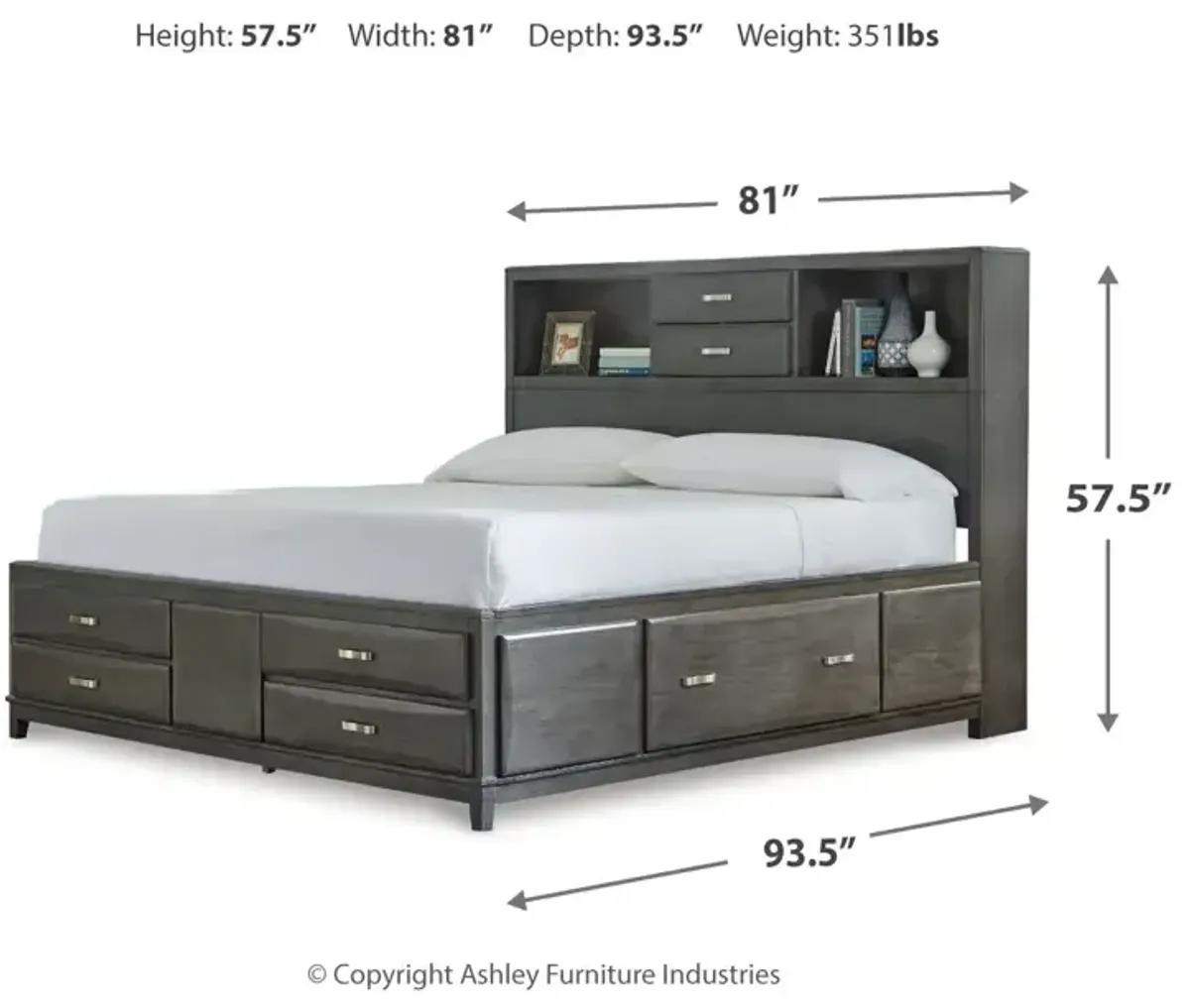 Caitbrook Queen Storage Bed with 8 Drawers