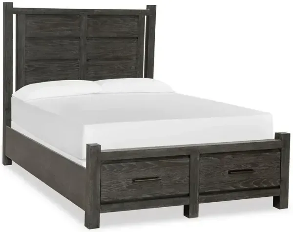Plum Creek Queen Panel Storage Bed - Black