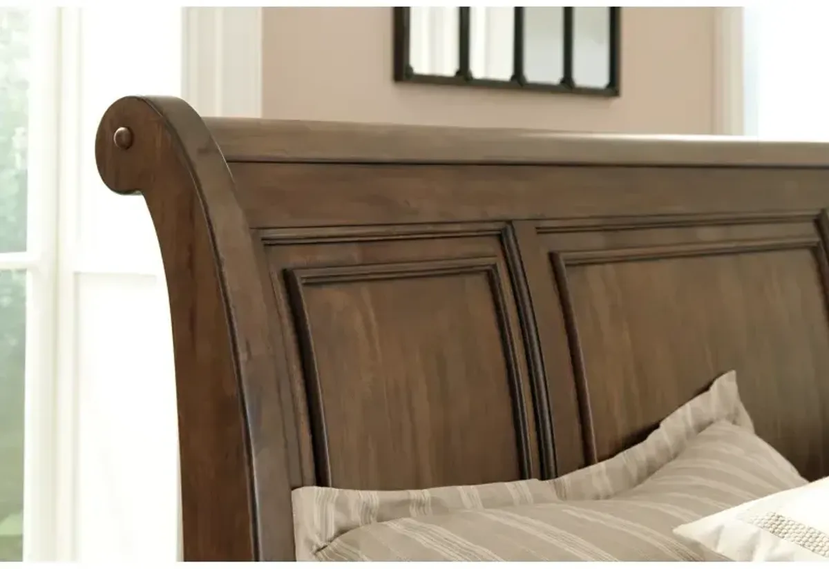 Flynnter Queen Sleigh Bed with 2 Storage Drawers