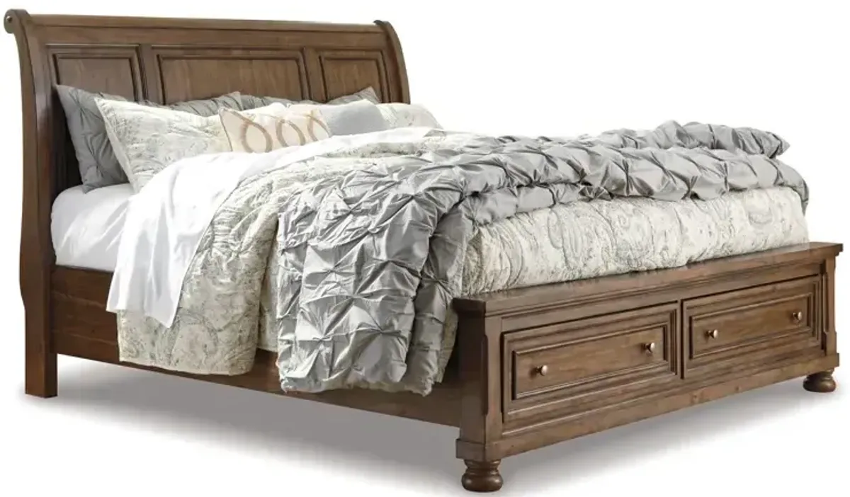 Flynnter Queen Sleigh Bed with 2 Storage Drawers