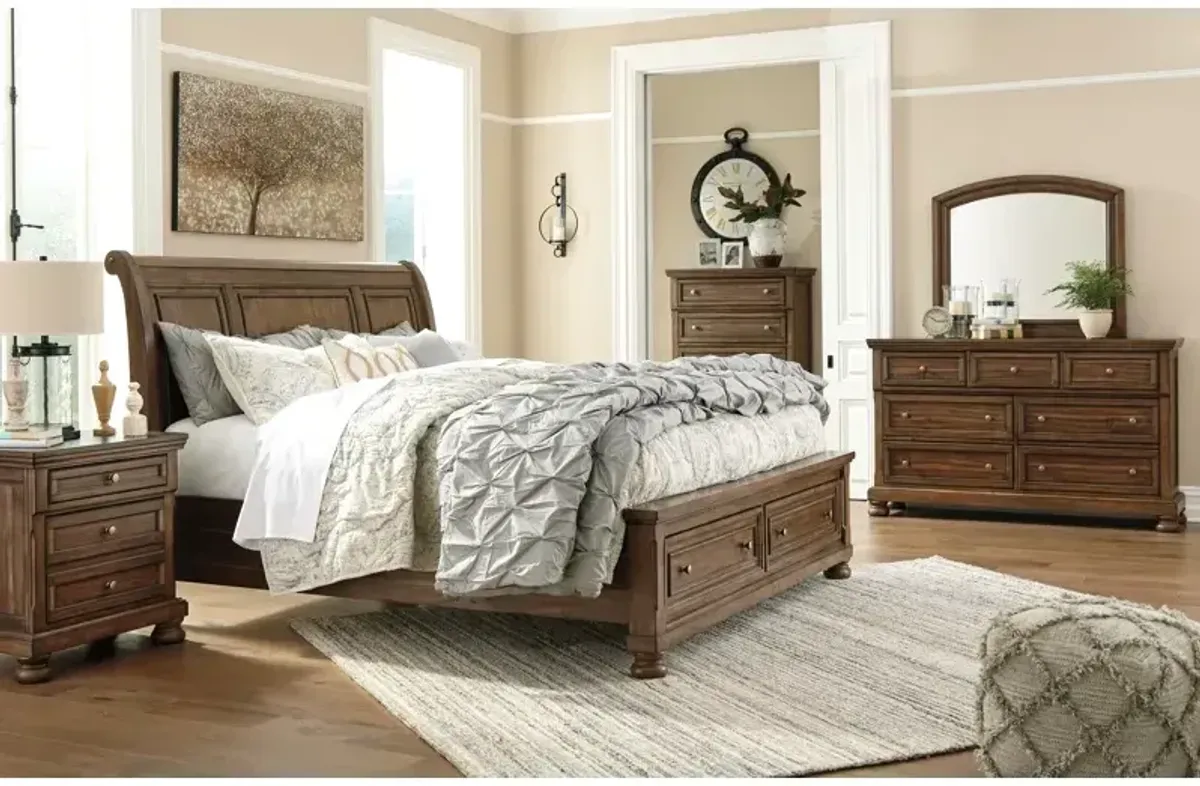 Flynnter Queen Sleigh Bed with 2 Storage Drawers