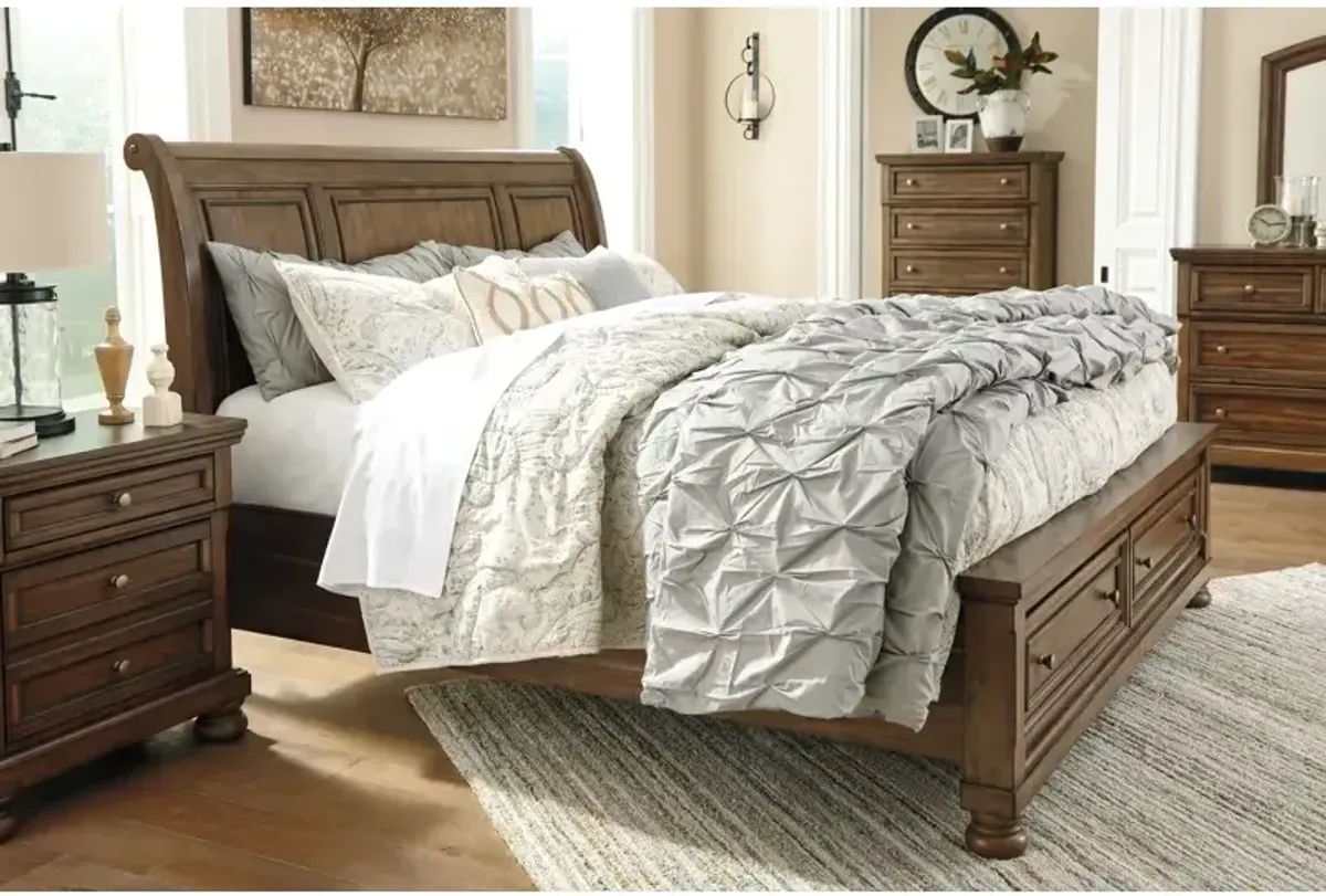 Flynnter Queen Sleigh Bed with 2 Storage Drawers