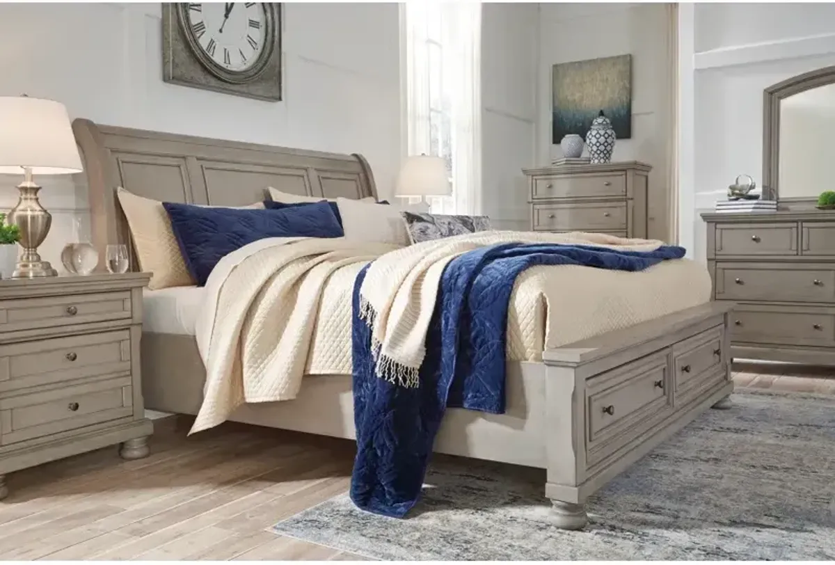 Lettner Queen Sleigh Bed with 2 Storage Drawers