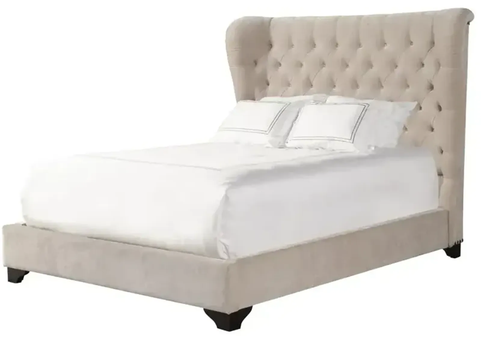 Chloe Meringue King Bed - Natural