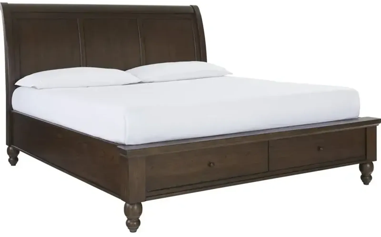 Cambridge King Storage Sleigh Bed - Classic Cherry