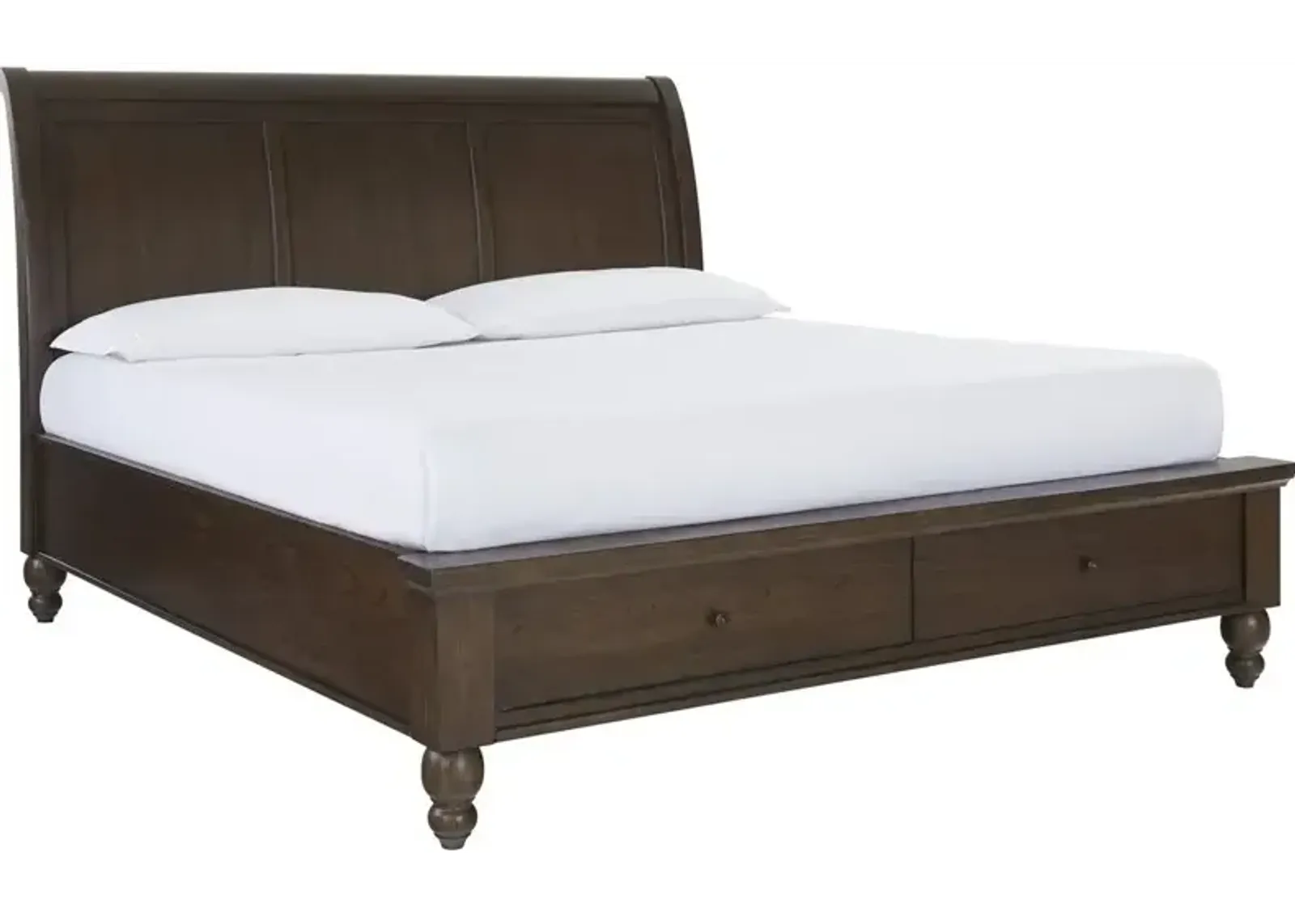 Cambridge Queen Storage Sleigh Bed - Classic Cherry