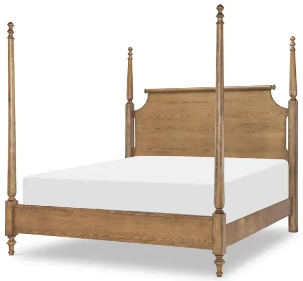 Vintage Market Queen Poster Bed - Barnwood
